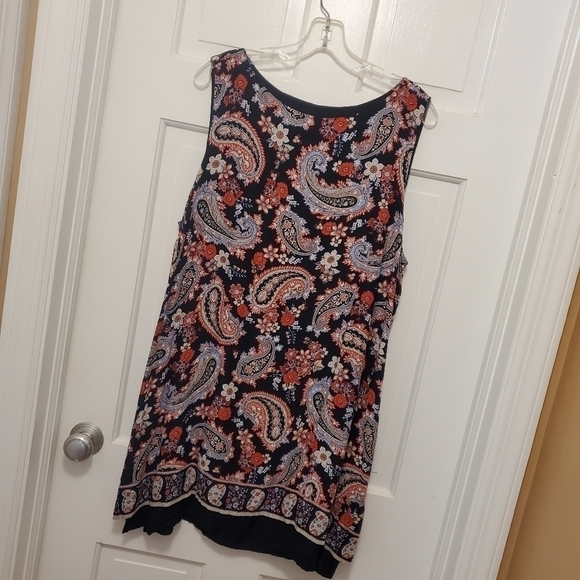 NWT J.Jill Paisley Print Double Layer Sleeveless Tunic/Dress Size XL - Picture 5 of 12